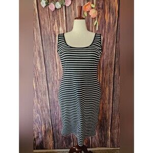 City Chic Bodycon Striped Tank Dress Plus Size 14W